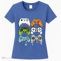 Halloween Skeleton Zombie Gaming Controllers Mummy Game Boy Women's T-Shirt thumb 0