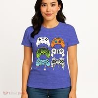 Halloween Skeleton Zombie Gaming Controllers Mummy Game Boy Women's T-Shirt thumb 4