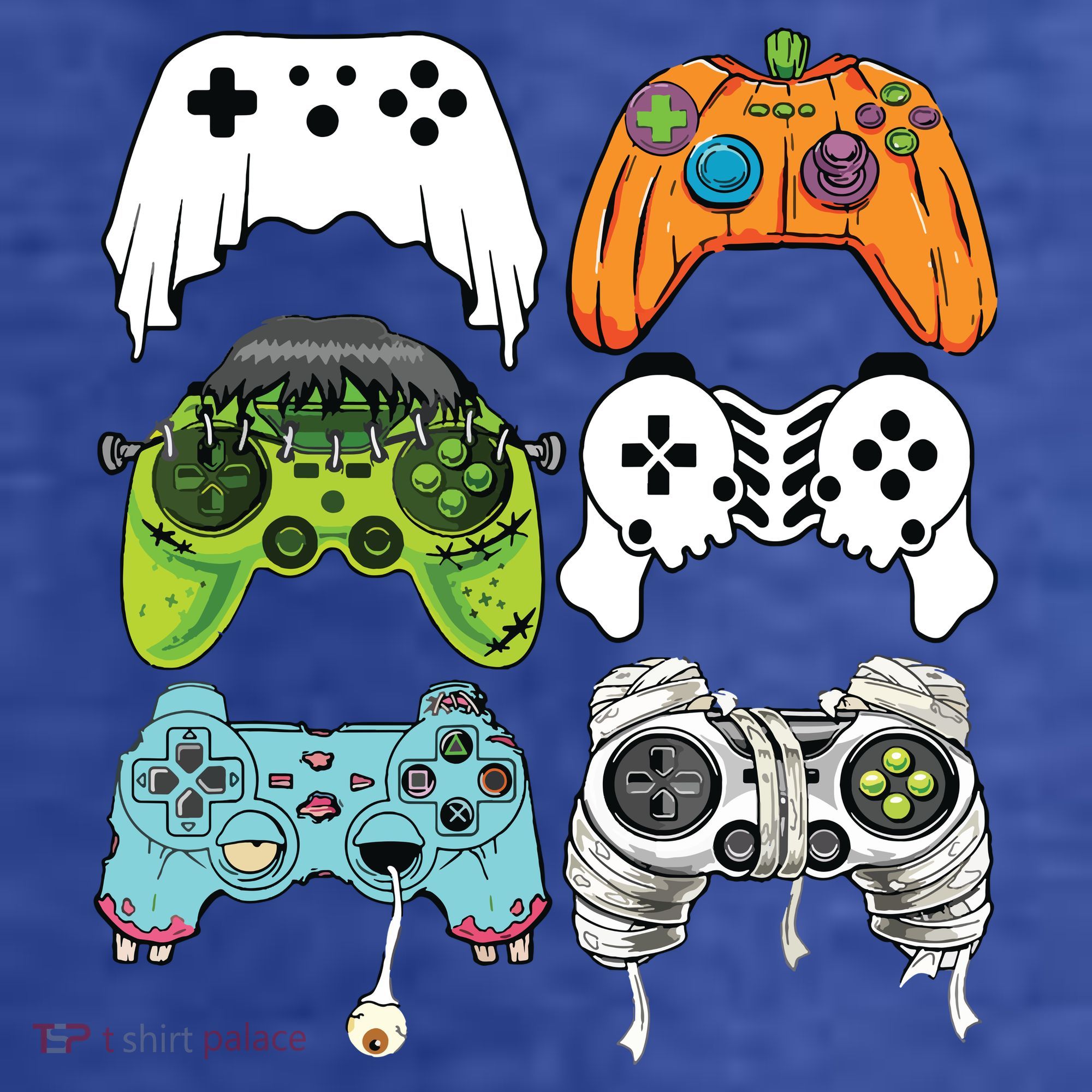Halloween Skeleton Zombie Gaming Controllers Mummy Game Boy Women's T-Shirt