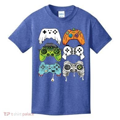 Halloween Skeleton Zombie Gaming Controllers Mummy Game Boy Kids T-Shirt