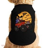 Halloween Skeleton Zombie Riding Monster Truck Vampire Cool Gift Doggie Tank thumb 0