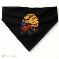 Halloween Skeleton Zombie Riding Monster Truck Vampire Cool Gift USA-Made Doggie Bandana thumb 0