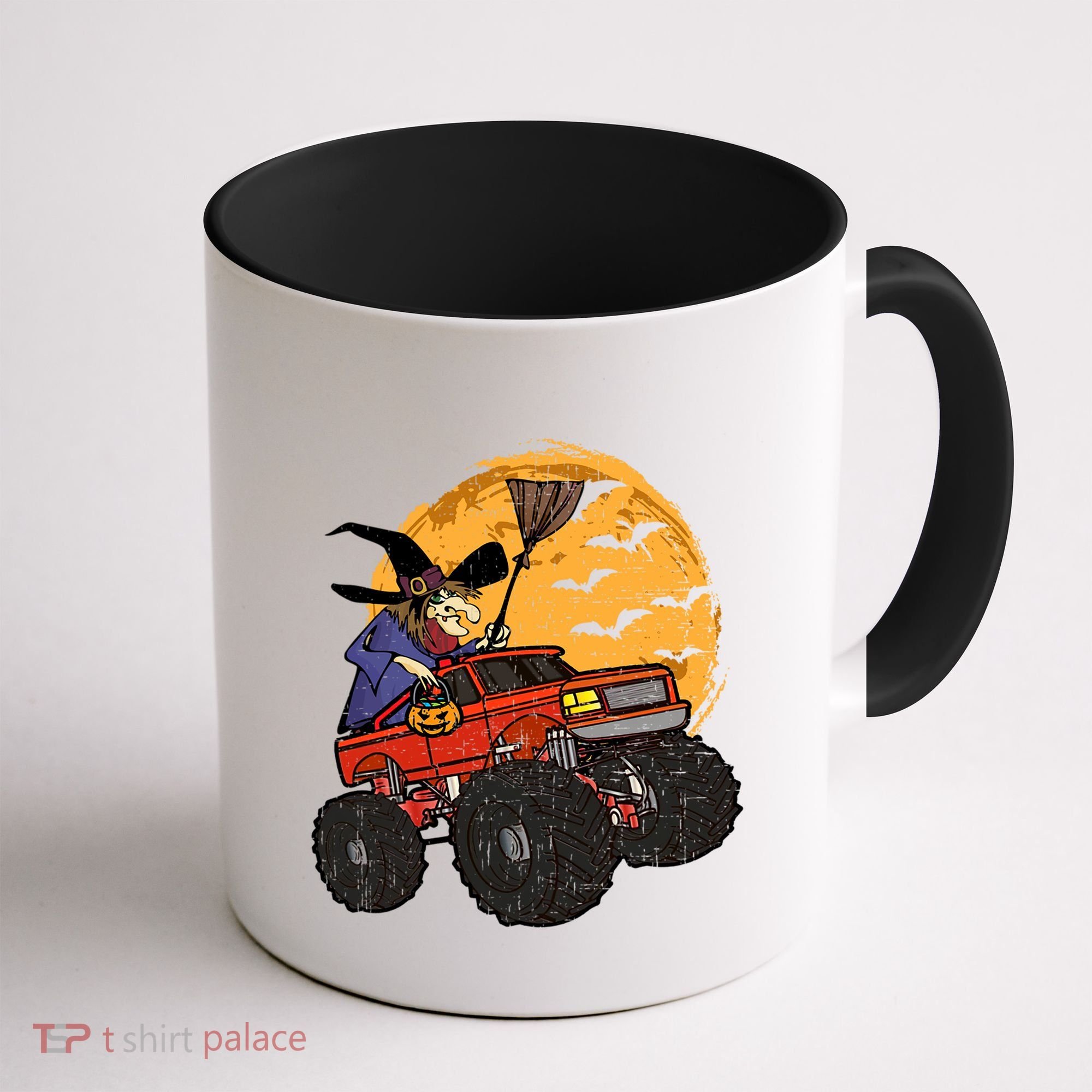 Halloween Skeleton Zombie Riding Monster Truck Vampire Cool Gift Coffee Mug