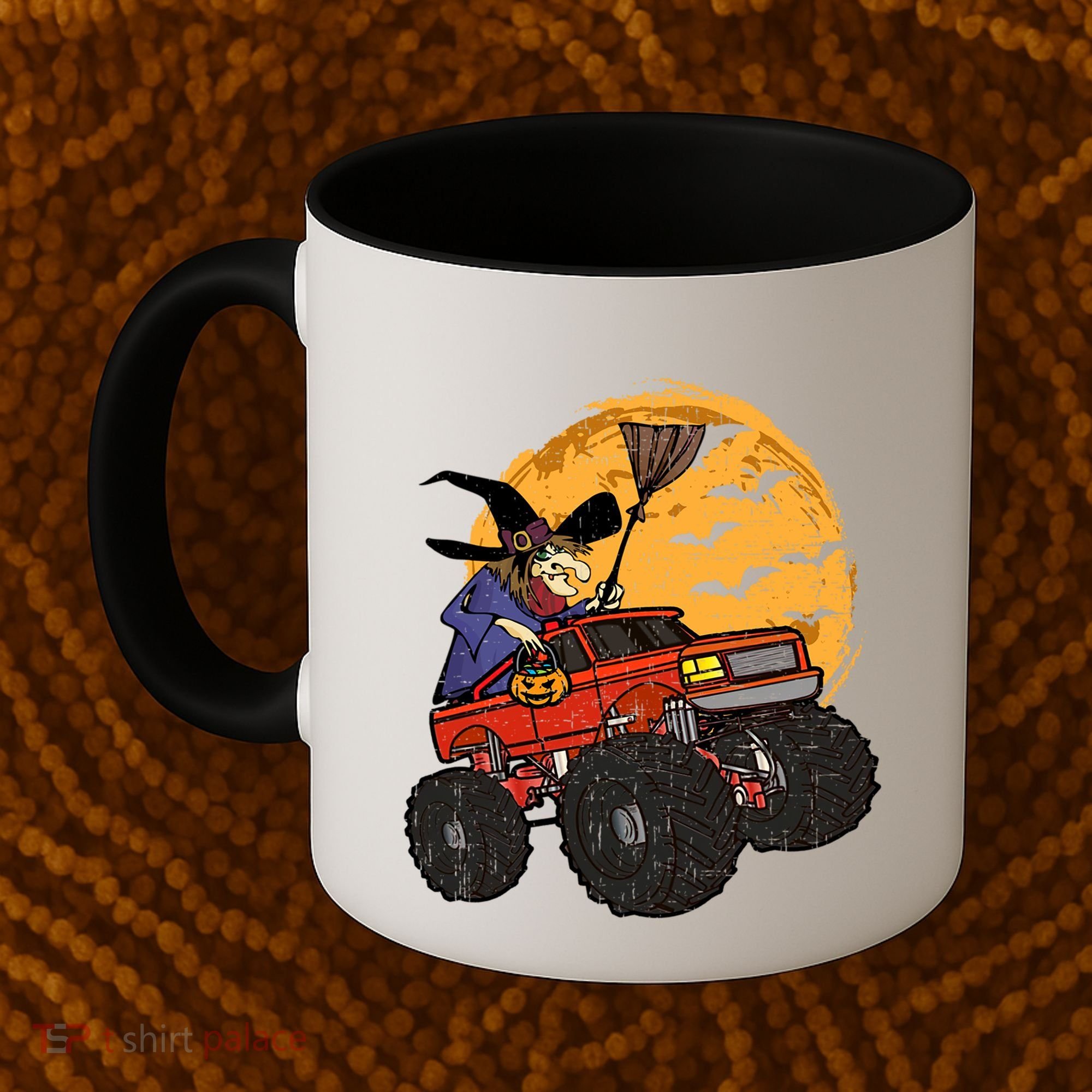 Halloween Skeleton Zombie Riding Monster Truck Vampire Cool Gift Coffee Mug