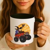 Halloween Skeleton Zombie Riding Monster Truck Vampire Cool Gift Coffee Mug thumb 3