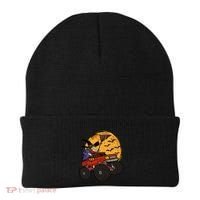 Halloween Skeleton Zombie Riding Monster Truck Vampire Cool Gift Beanie thumb 0