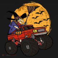 Halloween Skeleton Zombie Riding Monster Truck Vampire Cool Gift Women's Hoodie thumb 2