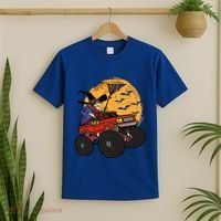 Halloween Skeleton Zombie Riding Monster Truck Vampire Cool Gift T-Shirt thumb 2