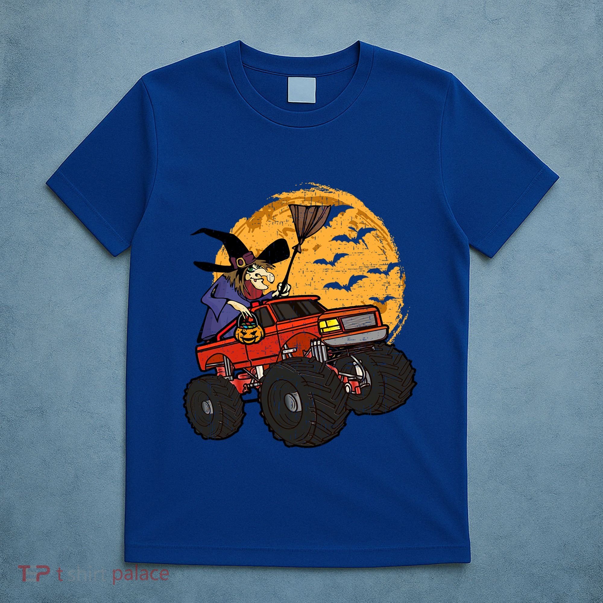 Halloween Skeleton Zombie Riding Monster Truck Vampire Cool Gift T-Shirt