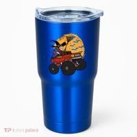 Halloween Skeleton Zombie Riding Monster Truck Vampire Cool Gift Tumbler thumb 0