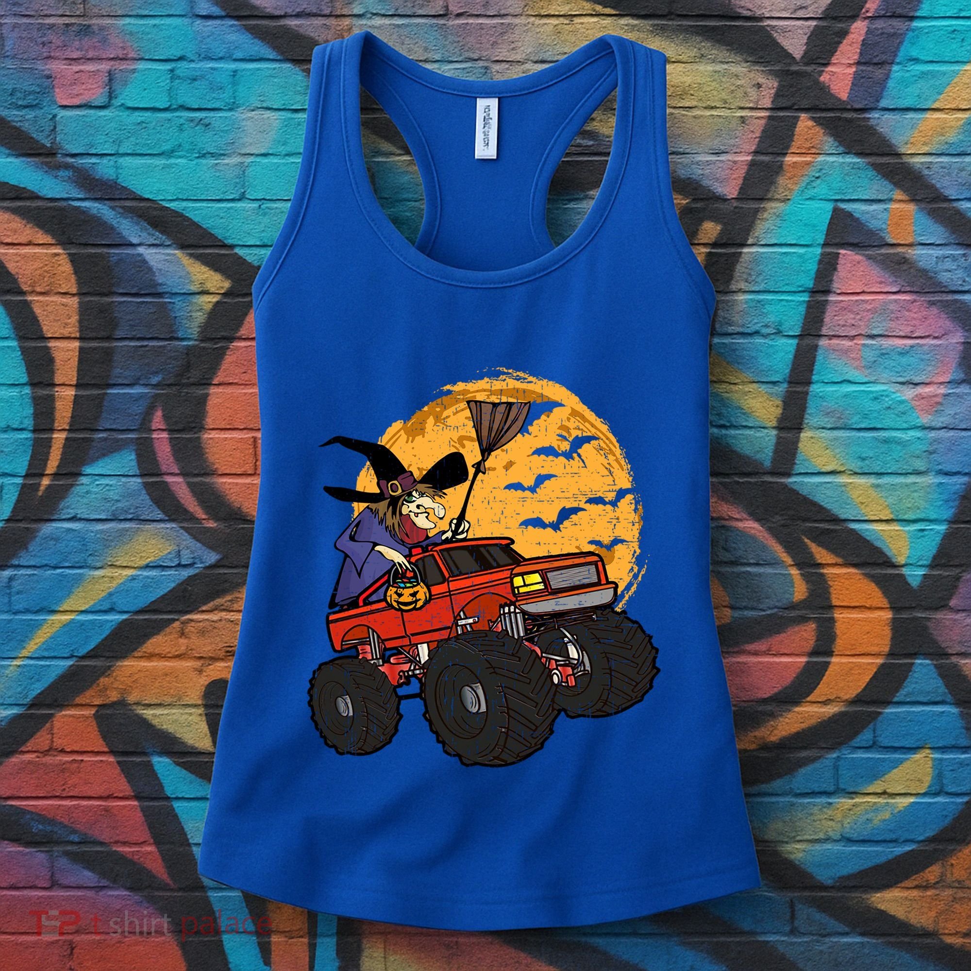 Halloween Skeleton Zombie Riding Monster Truck Vampire Cool Gift Women's Tank Top