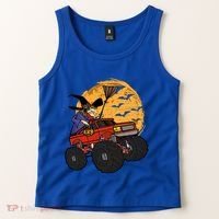 Halloween Skeleton Zombie Riding Monster Truck Vampire Cool Gift Tank Top thumb 2