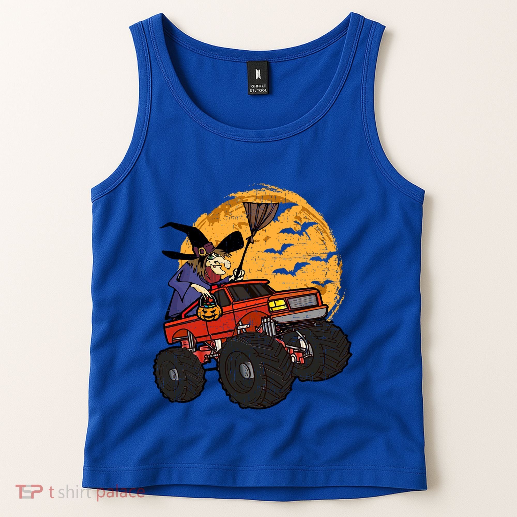 Halloween Skeleton Zombie Riding Monster Truck Vampire Cool Gift Tank Top