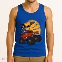 Halloween Skeleton Zombie Riding Monster Truck Vampire Cool Gift Tank Top thumb 3