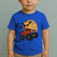 Halloween Skeleton Zombie Riding Monster Truck Vampire Cool Gift Toddler T-Shirt thumb 2