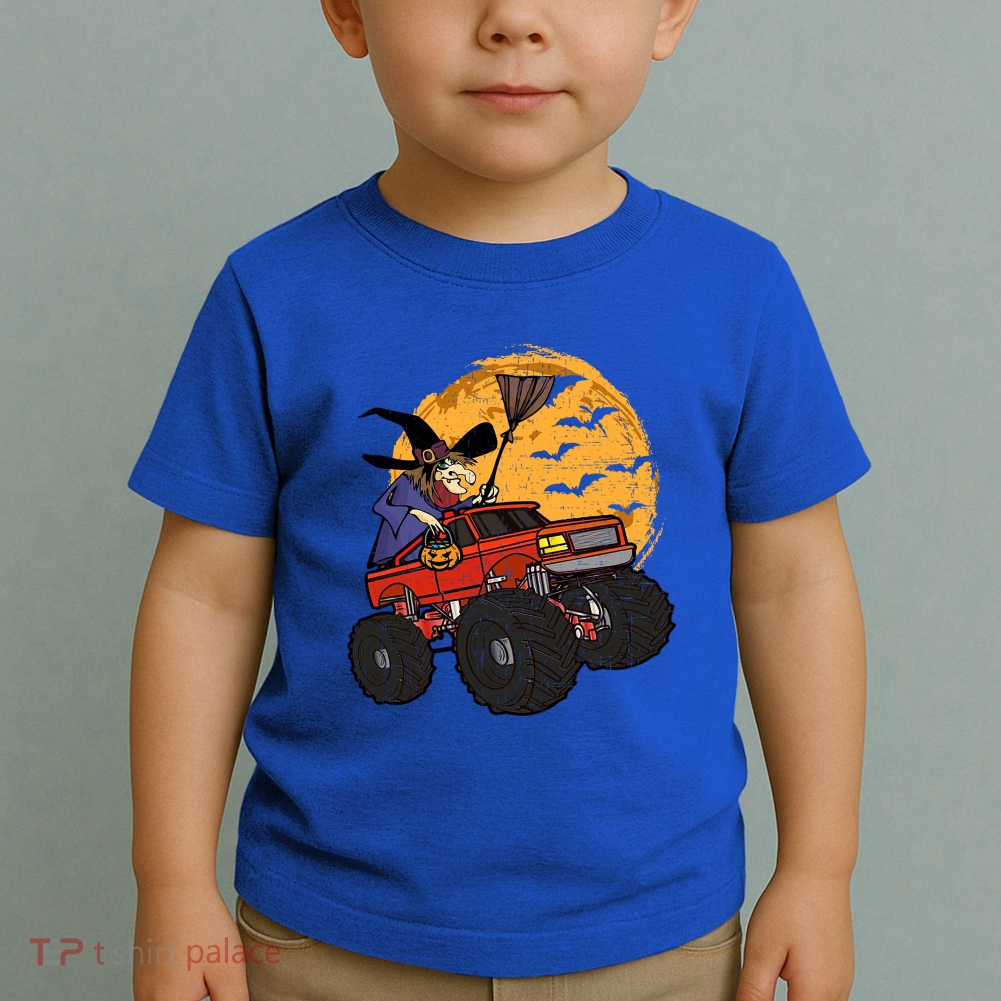 Halloween Skeleton Zombie Riding Monster Truck Vampire Cool Gift Toddler T-Shirt