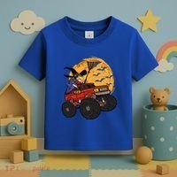 Halloween Skeleton Zombie Riding Monster Truck Vampire Cool Gift Toddler T-Shirt thumb 3