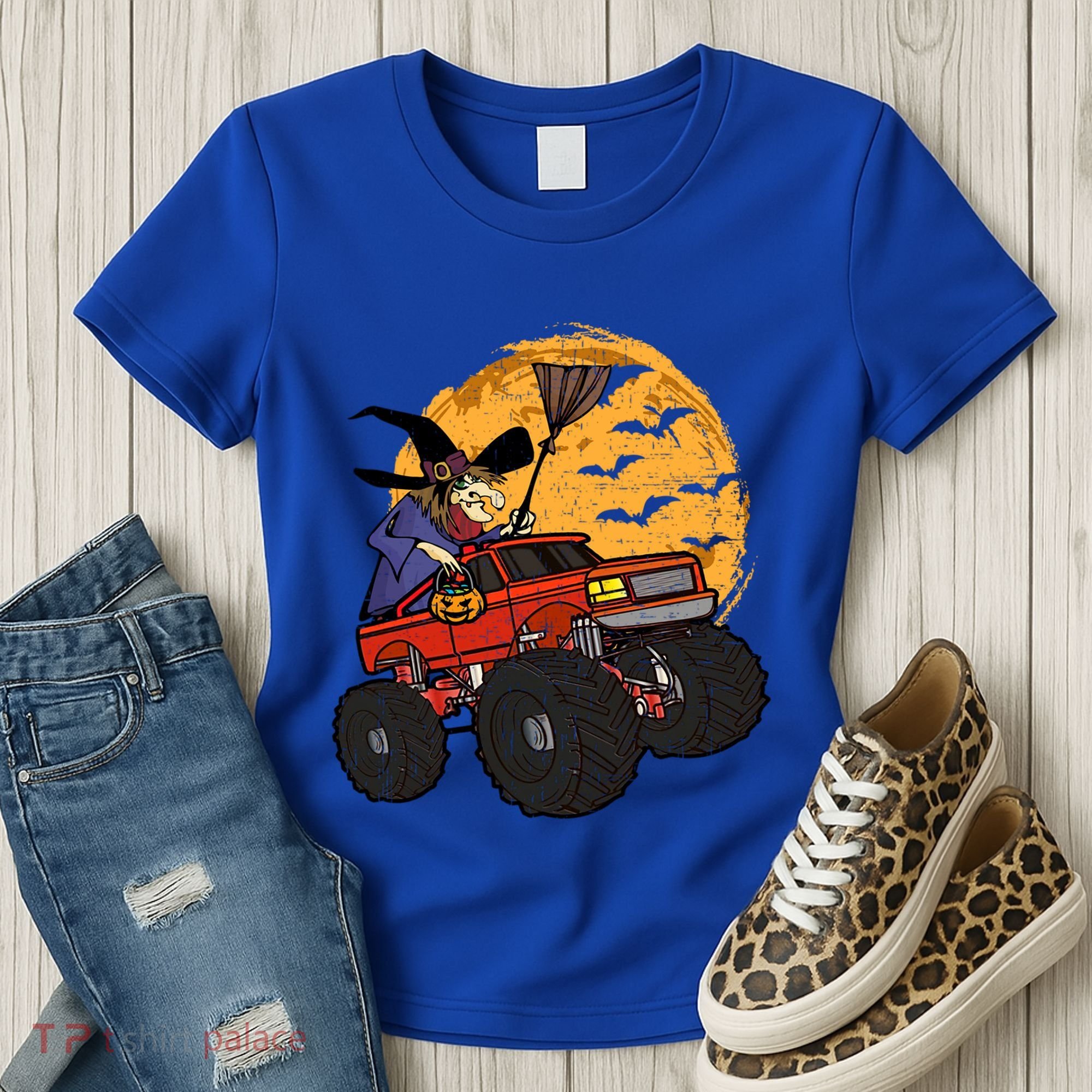 Halloween Skeleton Zombie Riding Monster Truck Vampire Cool Gift Women's T-Shirt