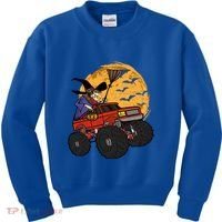 Halloween Skeleton Zombie Riding Monster Truck Vampire Cool Gift Kids Sweatshirt thumb 0