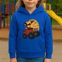 Halloween Skeleton Zombie Riding Monster Truck Vampire Cool Gift Kids Hoodie thumb 3