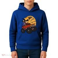 Halloween Skeleton Zombie Riding Monster Truck Vampire Cool Gift Kids Hoodie thumb 4
