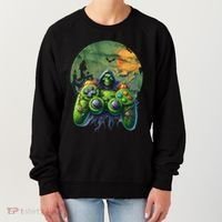 Halloween Skeleton Zombie Gaming Controller Mummy Gift Women's Sweatshirt thumb 0