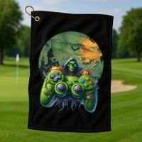 Halloween Skeleton Zombie Gaming Controller Mummy Gift Golf Towel thumb 1