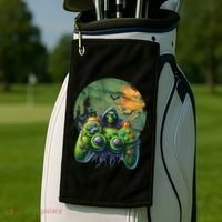 Halloween Skeleton Zombie Gaming Controller Mummy Gift Golf Towel thumb 2