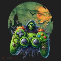 Halloween Skeleton Zombie Gaming Controller Mummy Gift Golf Towel thumb 3