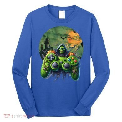 Halloween Skeleton Zombie Gaming Controller Mummy Gift Long Sleeve Shirt