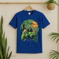 Halloween Skeleton Zombie Gaming Controller Mummy Gift T-Shirt thumb 2