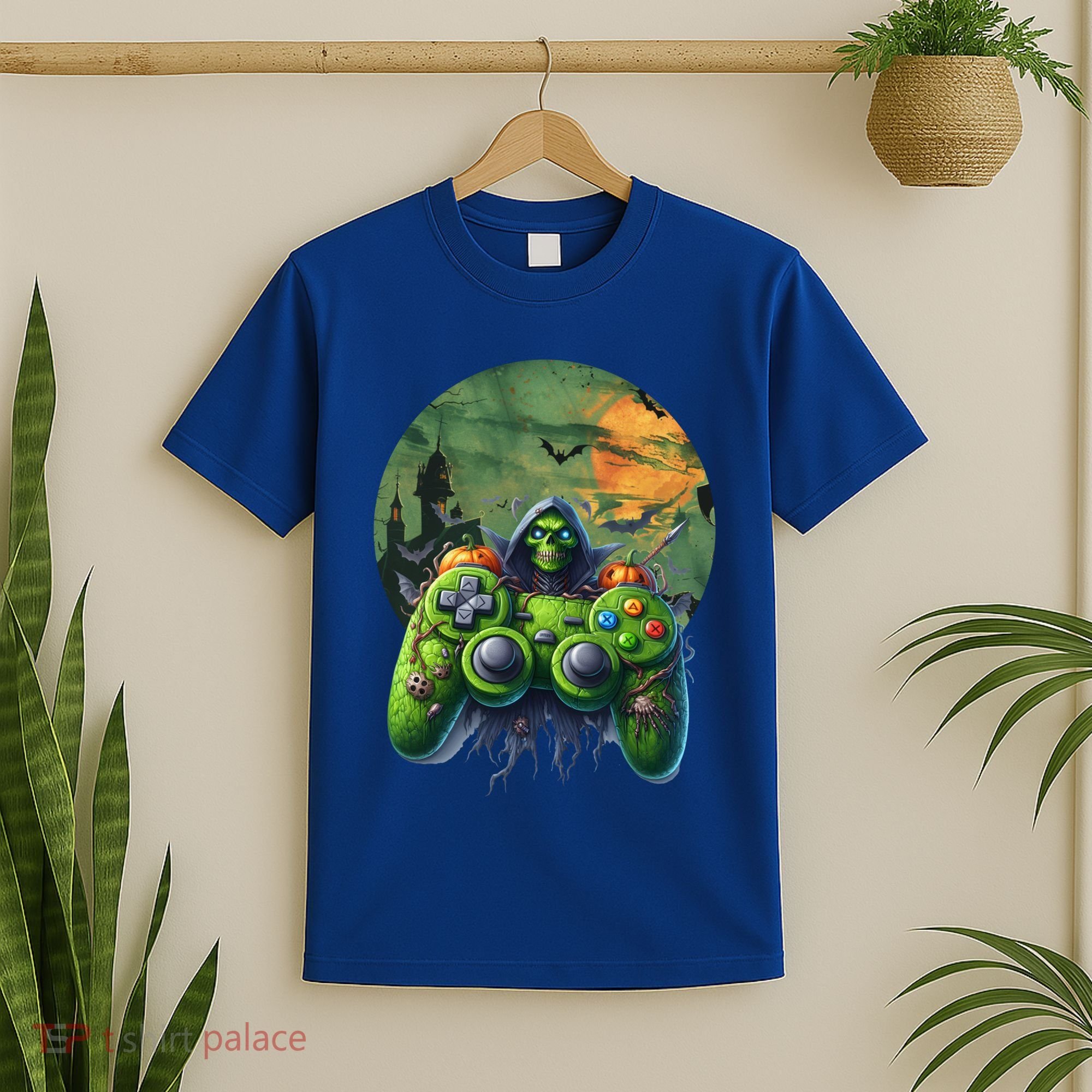 Halloween Skeleton Zombie Gaming Controller Mummy Gift T-Shirt