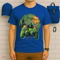 Halloween Skeleton Zombie Gaming Controller Mummy Gift T-Shirt thumb 6