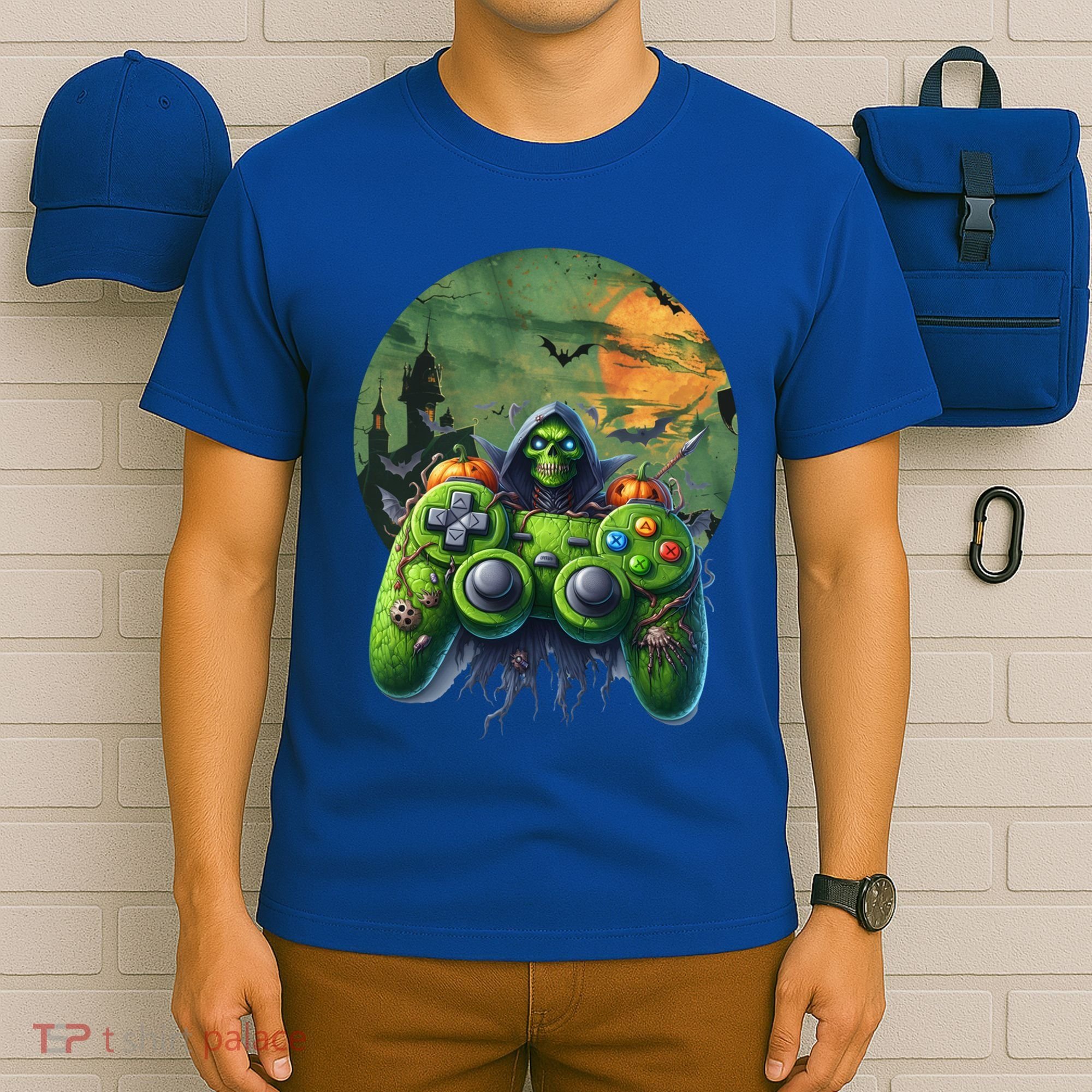 Halloween Skeleton Zombie Gaming Controller Mummy Gift T-Shirt