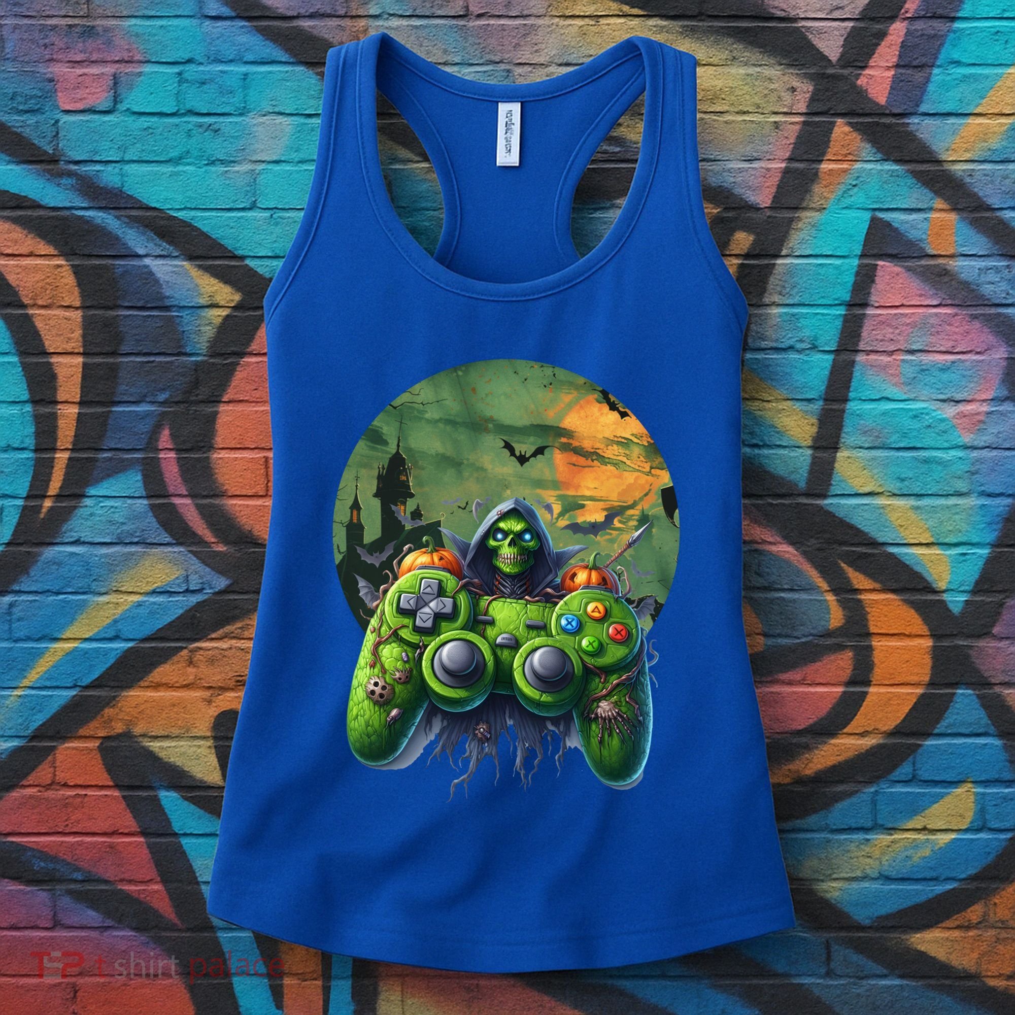 Halloween Skeleton Zombie Gaming Controller Mummy Gift Women's Tank Top