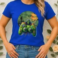 Halloween Skeleton Zombie Gaming Controller Mummy Gift Women's T-Shirt thumb 2