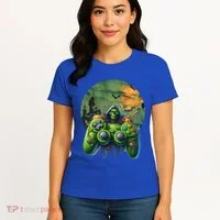Halloween Skeleton Zombie Gaming Controller Mummy Gift Women's T-Shirt thumb 4