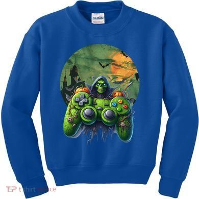 Halloween Skeleton Zombie Gaming Controller Mummy Gift Kids Sweatshirt