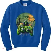 Halloween Skeleton Zombie Gaming Controller Mummy Gift Kids Sweatshirt thumb 0