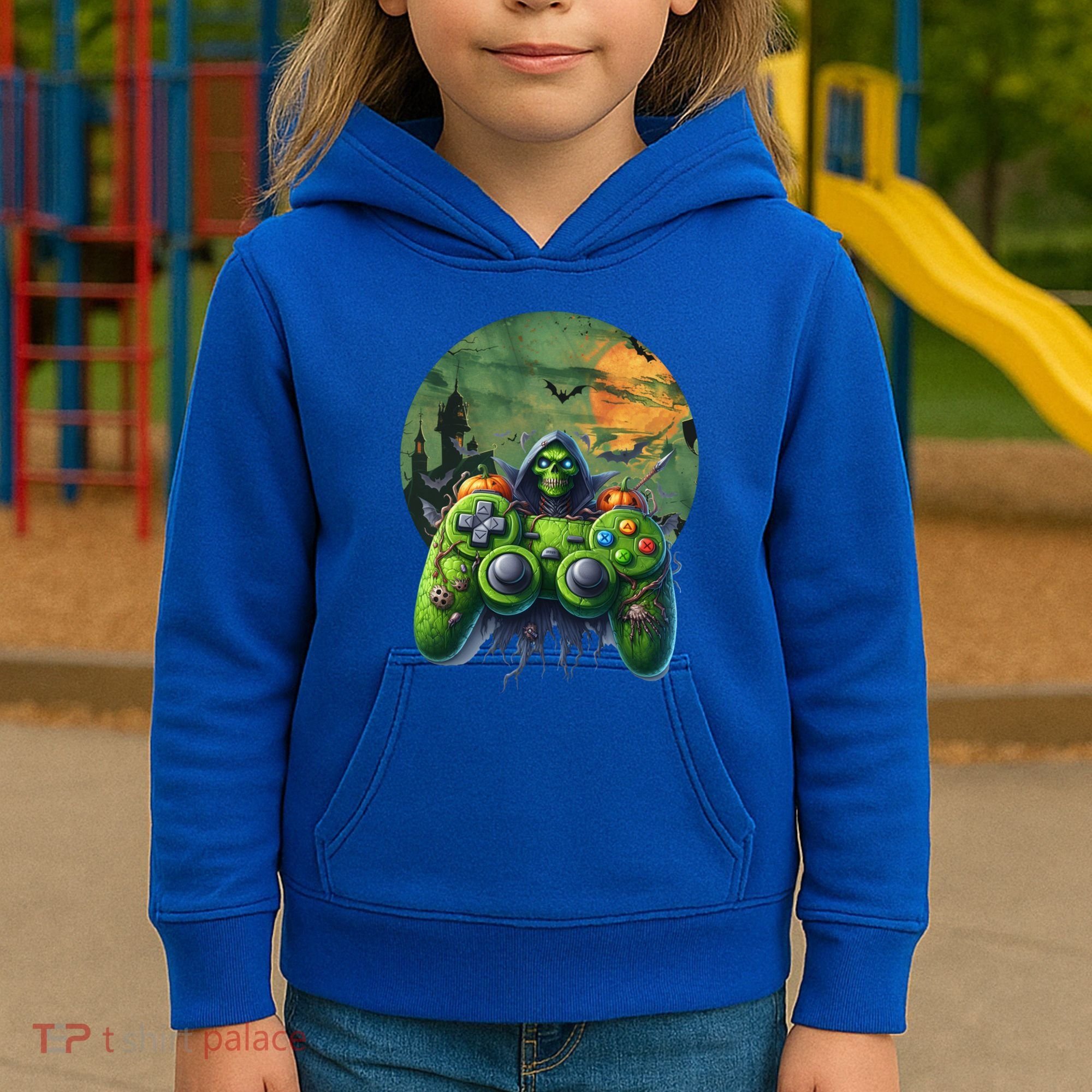 Halloween Skeleton Zombie Gaming Controller Mummy Gift Kids Hoodie