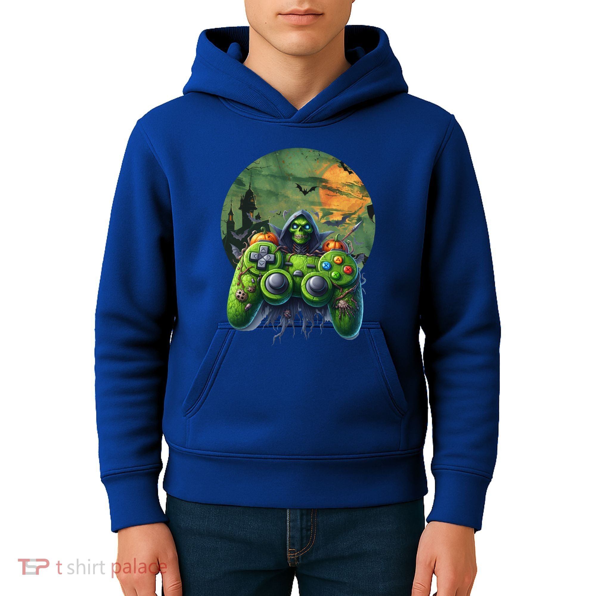 Halloween Skeleton Zombie Gaming Controller Mummy Gift Kids Hoodie