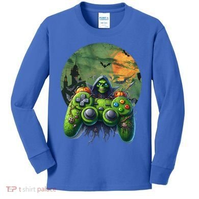 Halloween Skeleton Zombie Gaming Controller Mummy Gift Kids Long Sleeve Shirt