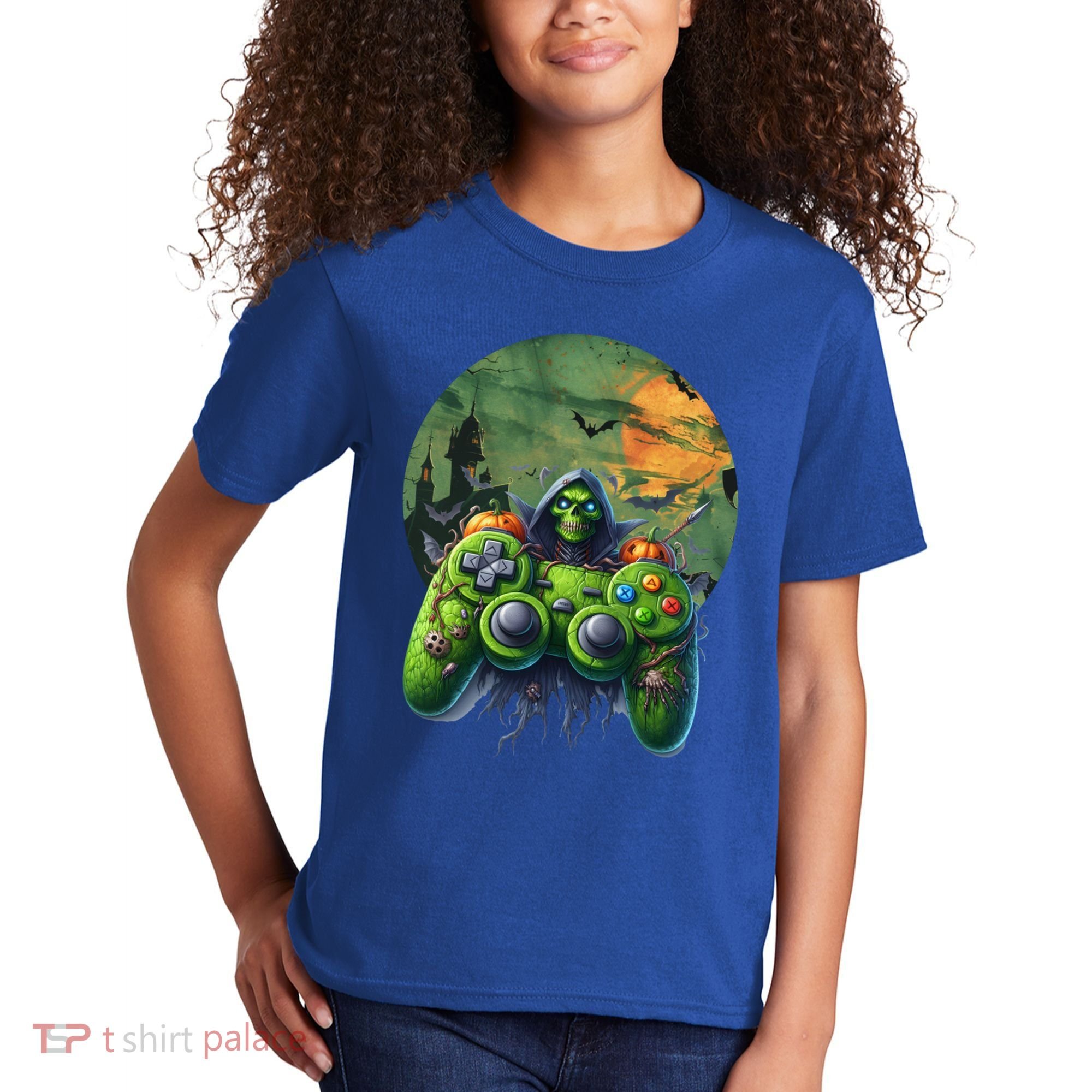 Halloween Skeleton Zombie Gaming Controller Mummy Gift Kids T-Shirt