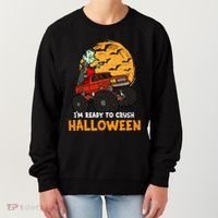 Halloween Skeleton Zombie Riding Monster Truck Vampire Gift Women's Sweatshirt thumb 0