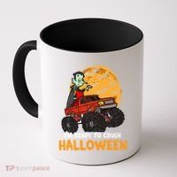 Halloween Skeleton Zombie Riding Monster Truck Vampire Gift Coffee Mug thumb 0