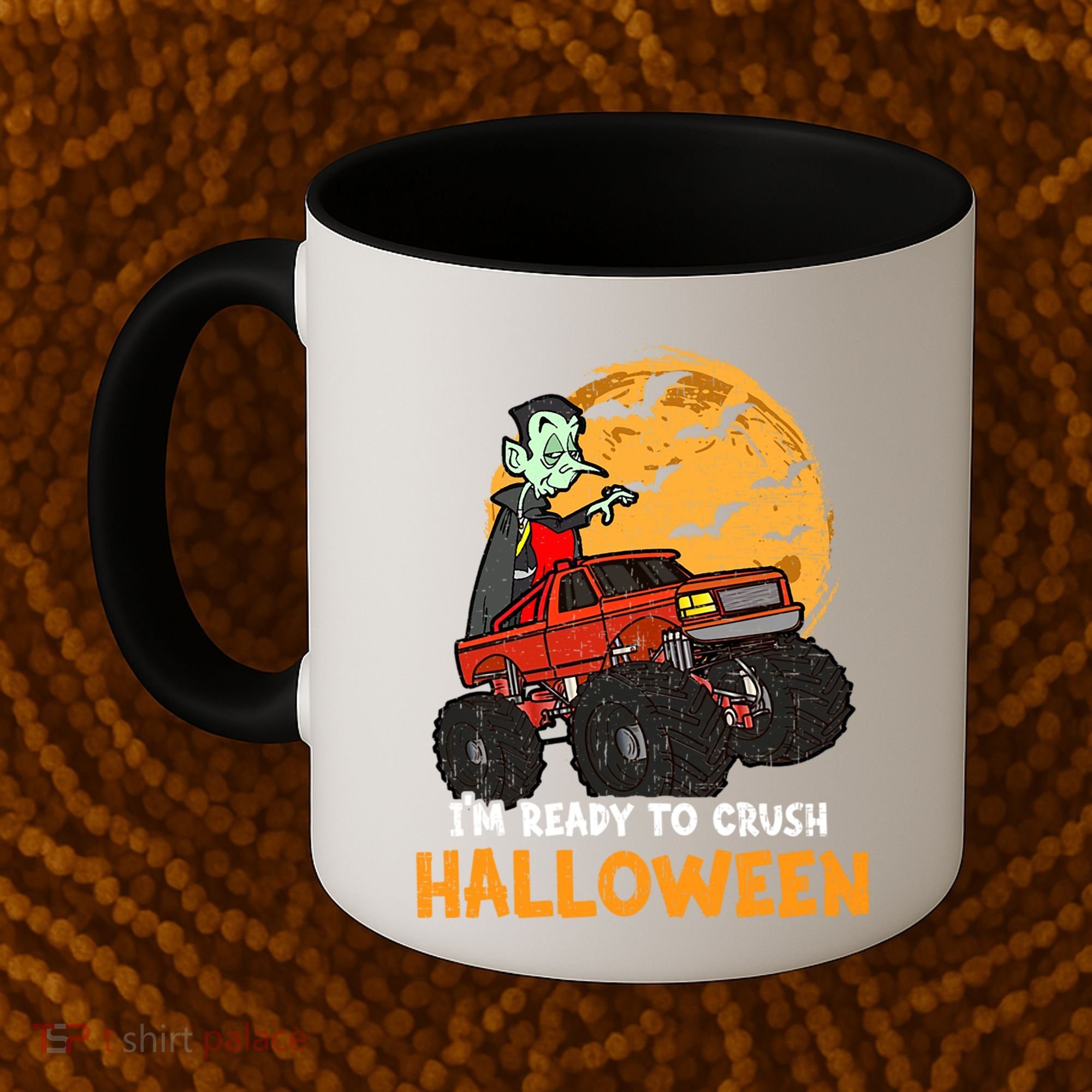 Halloween Skeleton Zombie Riding Monster Truck Vampire Gift Coffee Mug