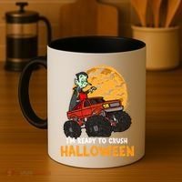 Halloween Skeleton Zombie Riding Monster Truck Vampire Gift Coffee Mug thumb 4