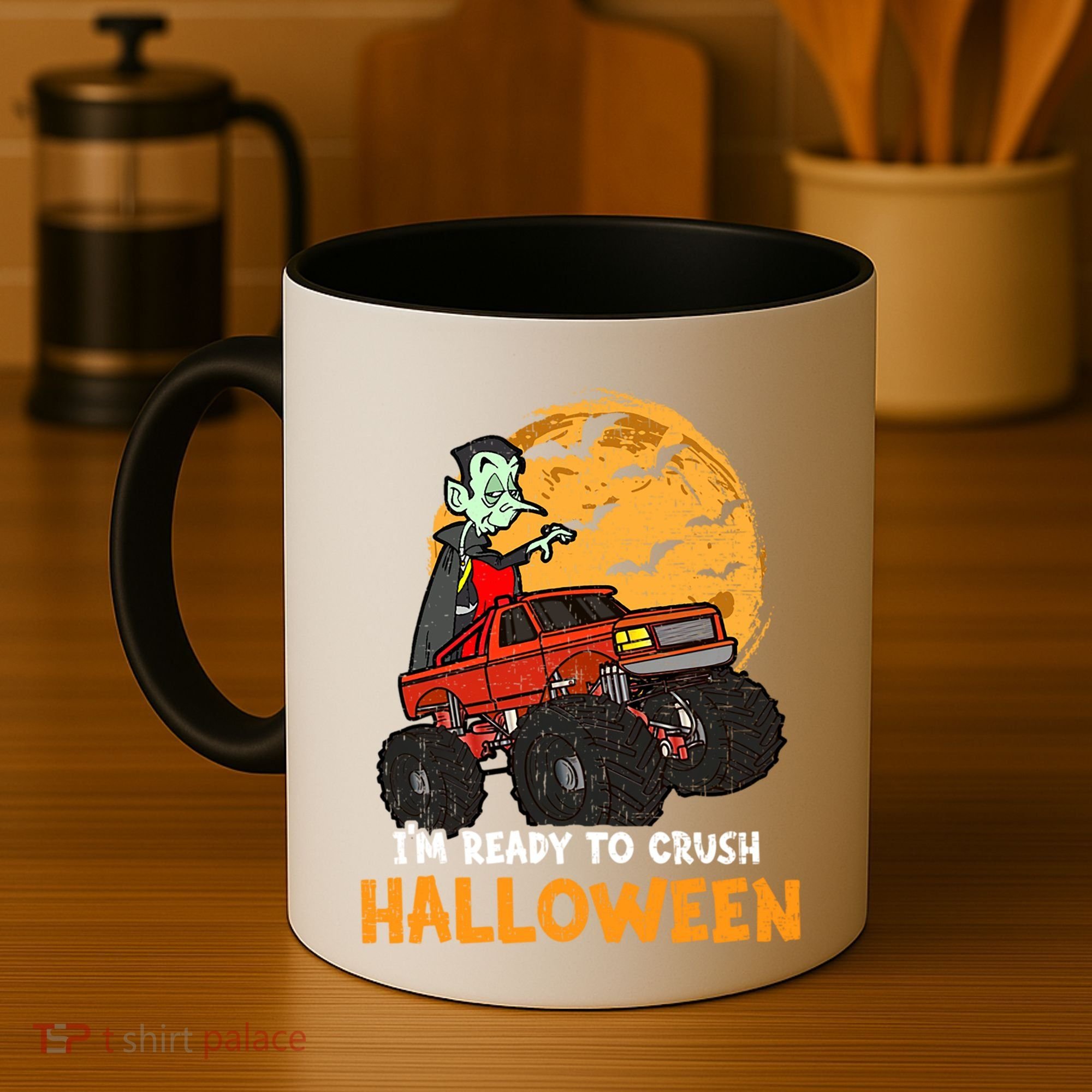 Halloween Skeleton Zombie Riding Monster Truck Vampire Gift Coffee Mug