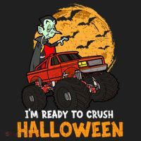 Halloween Skeleton Zombie Riding Monster Truck Vampire Gift Beanie thumb 2