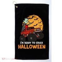 Halloween Skeleton Zombie Riding Monster Truck Vampire Gift Golf Towel thumb 0